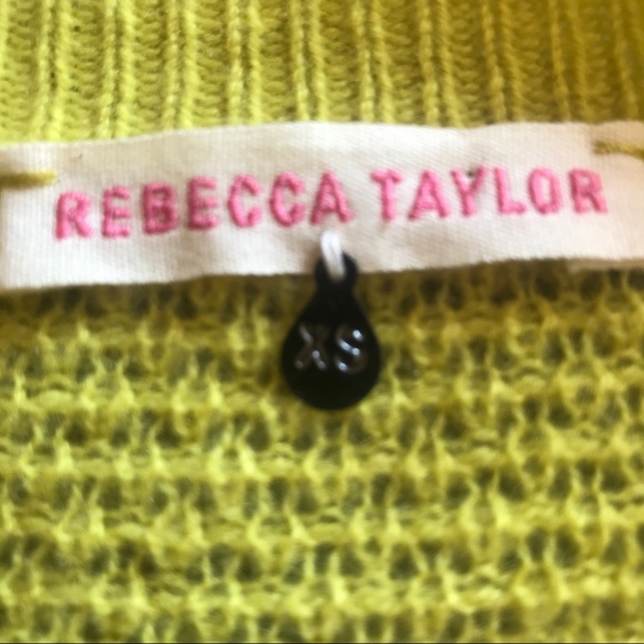 Rebecca Taylor cashmere chartreuse sweater - Picture 9 of 10